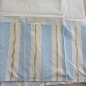 Martha Stewart Collection Twin Bed Skirt Striped Blue White Green 15.5" Drop